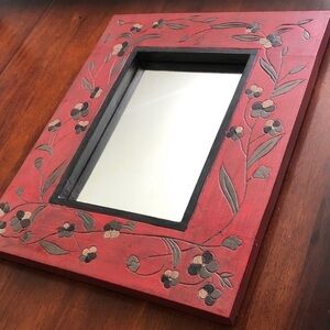 Vintage Hand Painted Wooden Mirror
